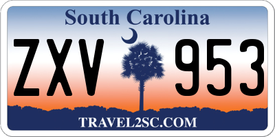 SC license plate ZXV953