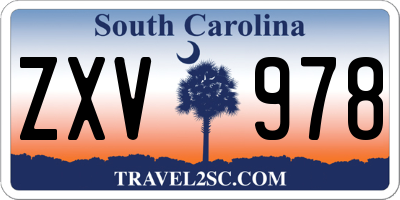 SC license plate ZXV978