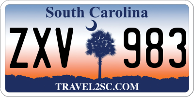 SC license plate ZXV983