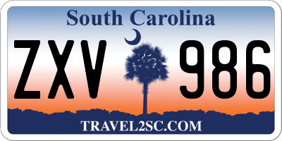 SC license plate ZXV986