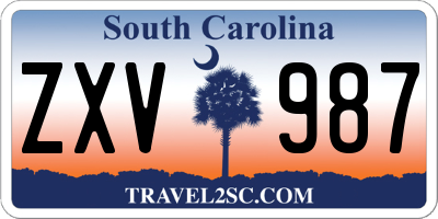 SC license plate ZXV987