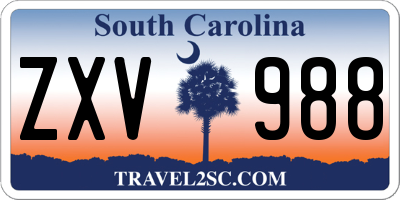 SC license plate ZXV988