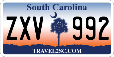 SC license plate ZXV992