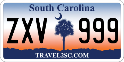 SC license plate ZXV999