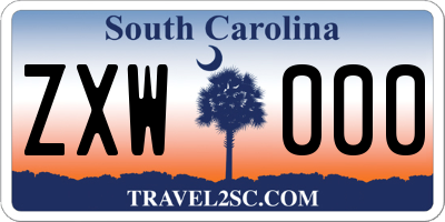 SC license plate ZXW000
