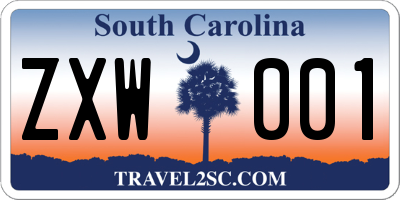 SC license plate ZXW001
