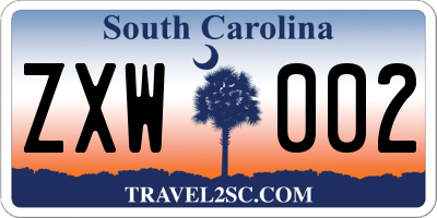 SC license plate ZXW002
