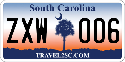 SC license plate ZXW006