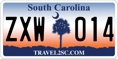 SC license plate ZXW014