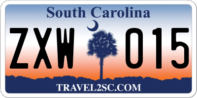 SC license plate ZXW015