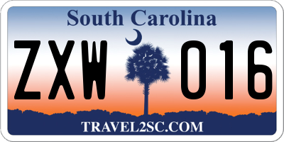 SC license plate ZXW016