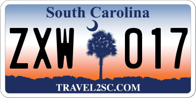 SC license plate ZXW017