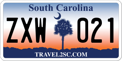 SC license plate ZXW021