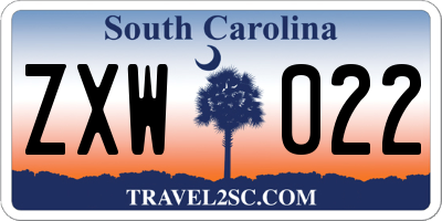 SC license plate ZXW022