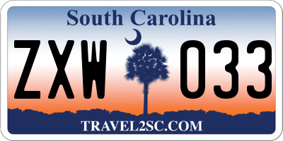 SC license plate ZXW033