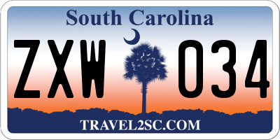 SC license plate ZXW034