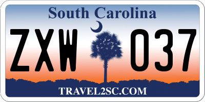 SC license plate ZXW037