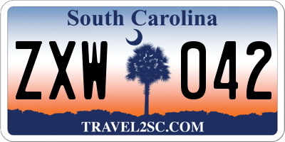 SC license plate ZXW042