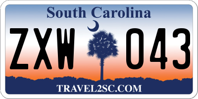 SC license plate ZXW043