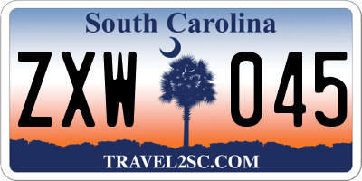 SC license plate ZXW045