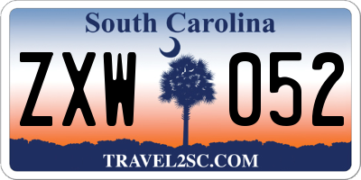 SC license plate ZXW052