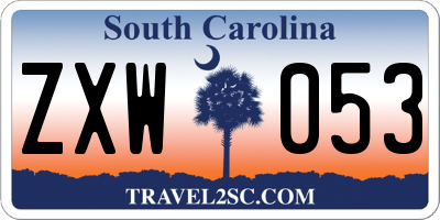 SC license plate ZXW053