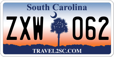 SC license plate ZXW062