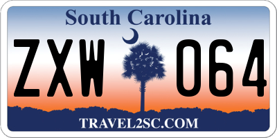 SC license plate ZXW064