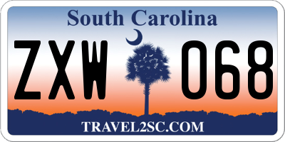 SC license plate ZXW068