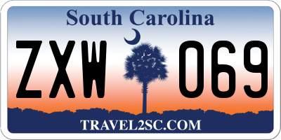 SC license plate ZXW069