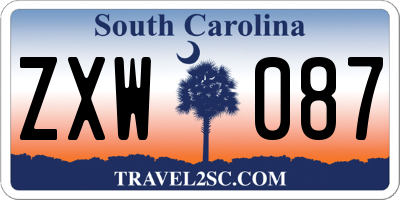 SC license plate ZXW087