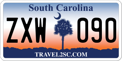 SC license plate ZXW090
