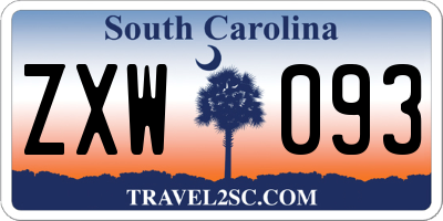 SC license plate ZXW093
