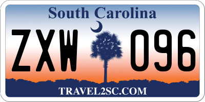 SC license plate ZXW096