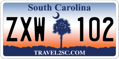 SC license plate ZXW102