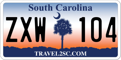 SC license plate ZXW104