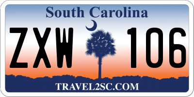 SC license plate ZXW106