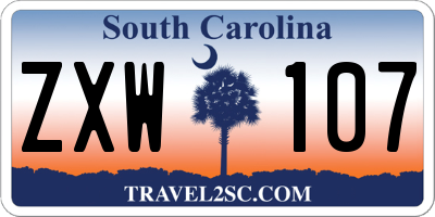 SC license plate ZXW107