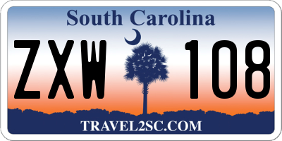SC license plate ZXW108