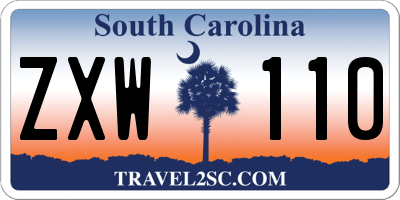 SC license plate ZXW110