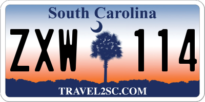 SC license plate ZXW114