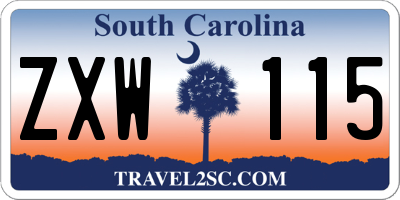 SC license plate ZXW115
