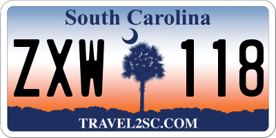 SC license plate ZXW118