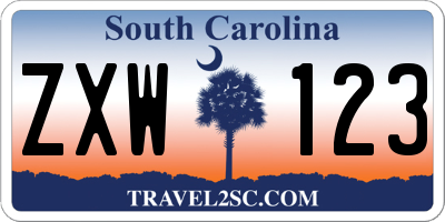 SC license plate ZXW123