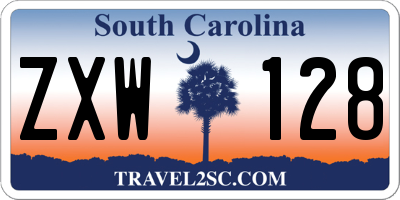 SC license plate ZXW128