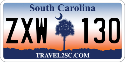 SC license plate ZXW130