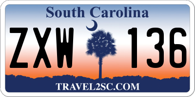 SC license plate ZXW136