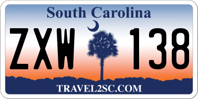 SC license plate ZXW138