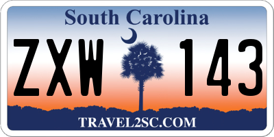 SC license plate ZXW143