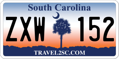SC license plate ZXW152